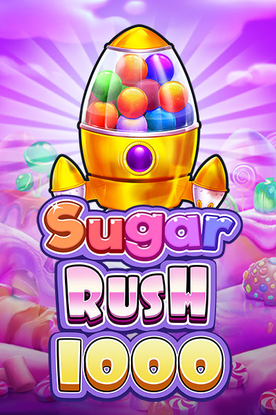 Une image sucrée et éclatante du jeu 'Sugar Rush 1000', mettant en valeur l'atmosphère festive et la promesse de gains substantiels.